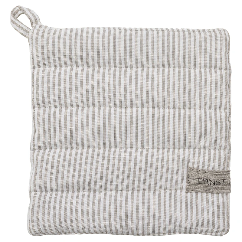 Grytlapp Ränder, Vit/Beige