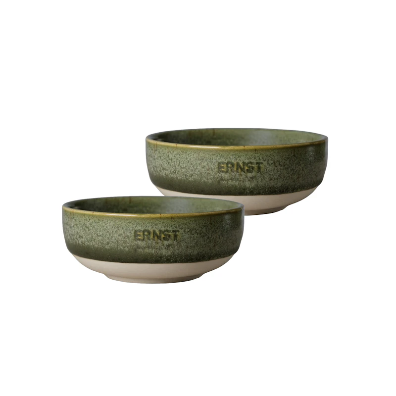 Skål 2-pack ⌀ 11 cm, Grön / Natur