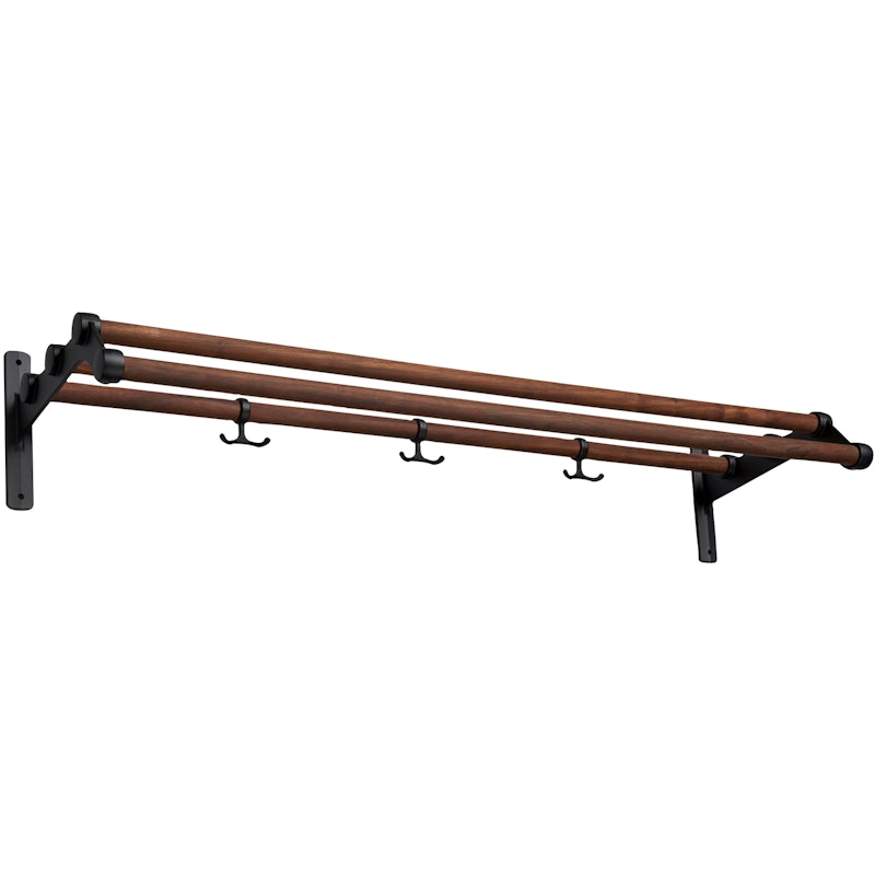 Nostalgi 291 Hatthylla 100 cm, Svart / Valnöt