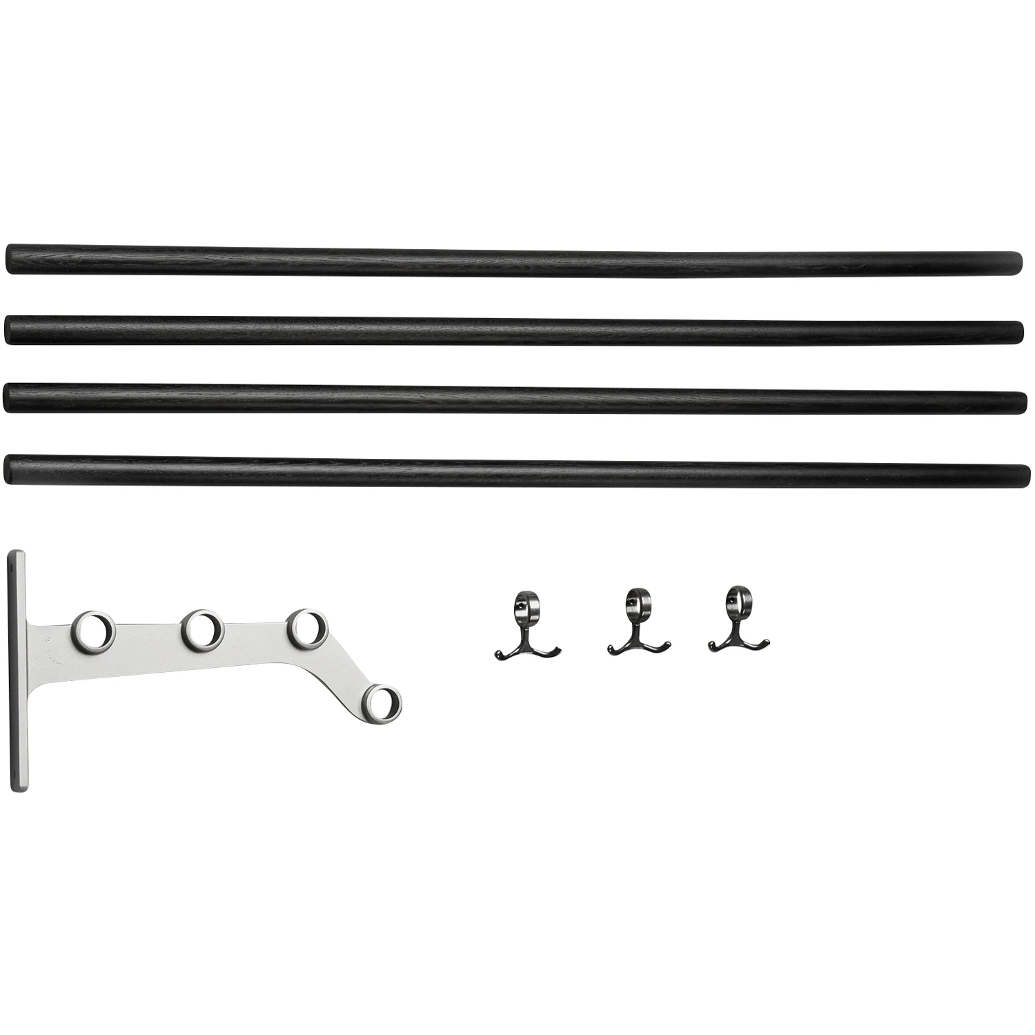 Essem Design Nostalgi 291 P&aring;byggnadsdel Till Hatthylla Aluminium / Svartbetsad Ek - Hatthyllor &Aring;tervunnen Aluminium Svartlaserad - 014291