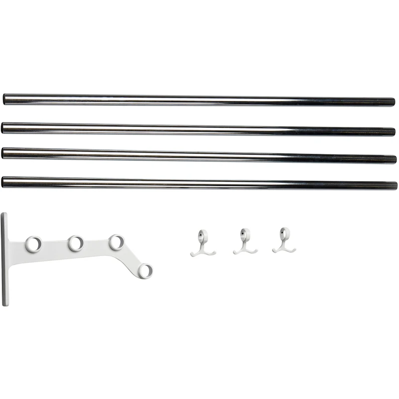 Nostalgi 291 Påbyggnadsdel Till Hatthylla, Vit / Krom