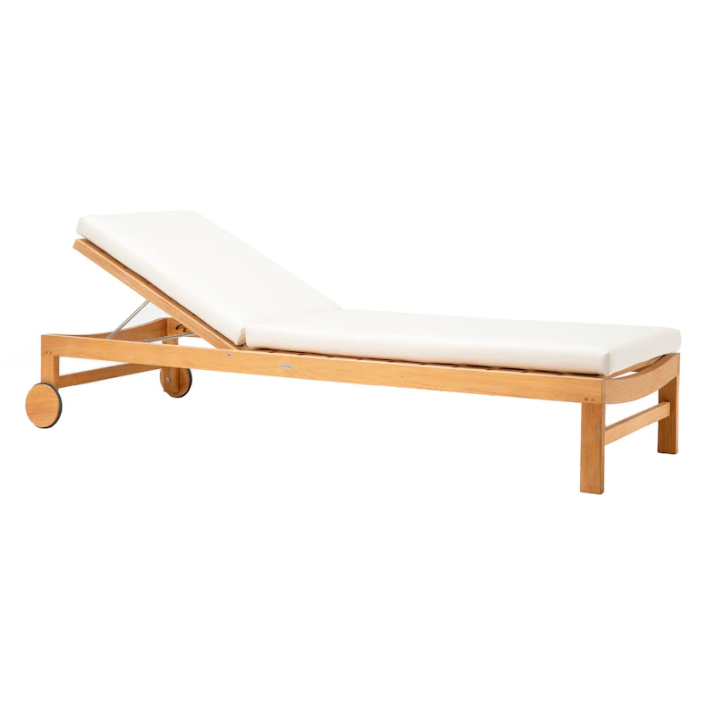 Sand Solsäng Med Dyna, Teak / Vit