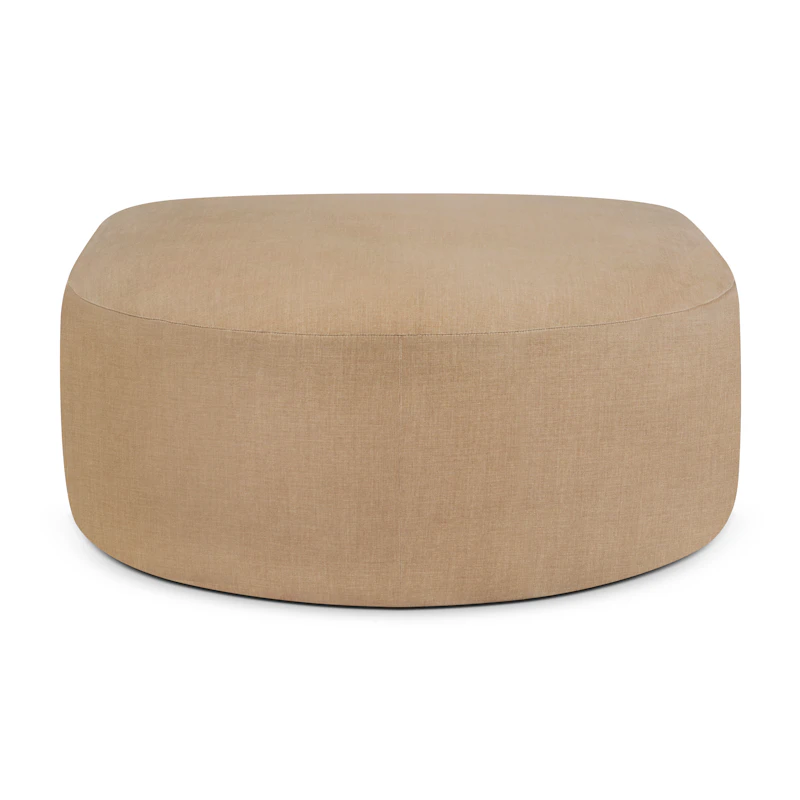 Bulky semi-circle footstool - Light Sepia fabric 