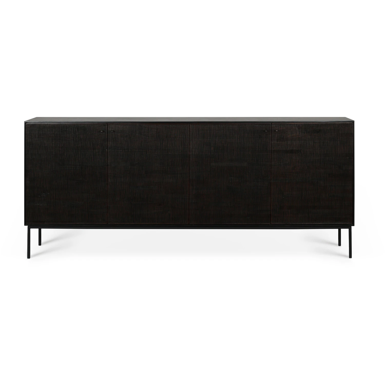 Ethnicraft Grooves Sidobord Stained Teak 4 D&ouml;rrar - Sidobord & Avlastningsbord Massiv Teak M&ouml;rkbetsad Teak - 12253