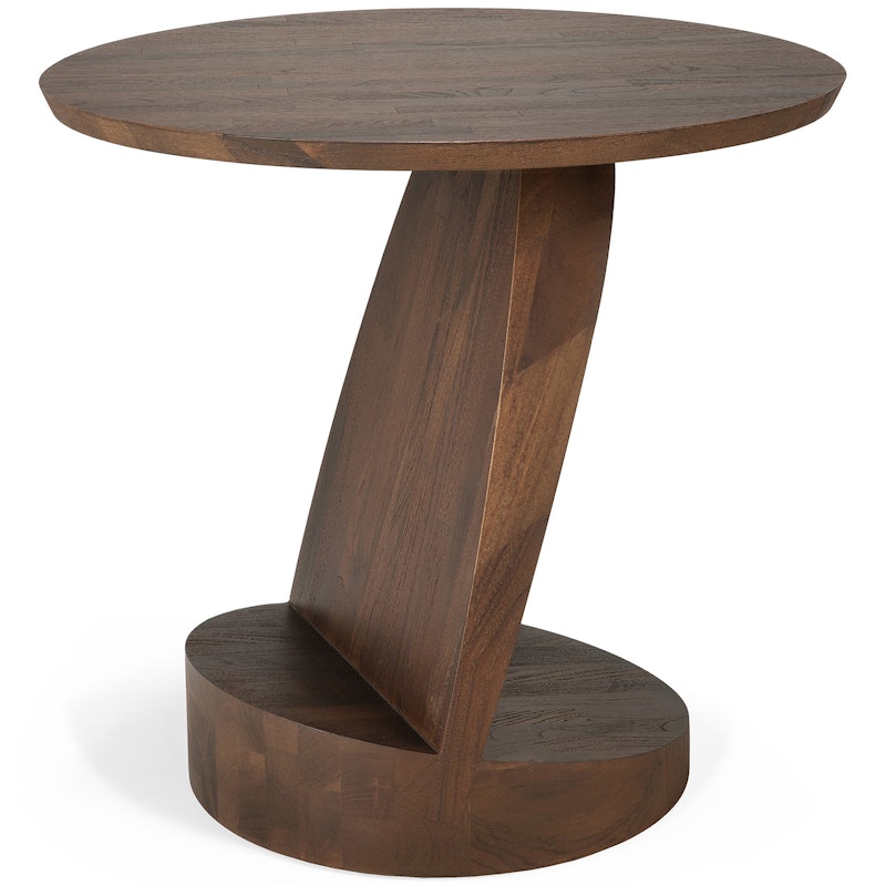 Oblic Sidobord Teak, Brun
