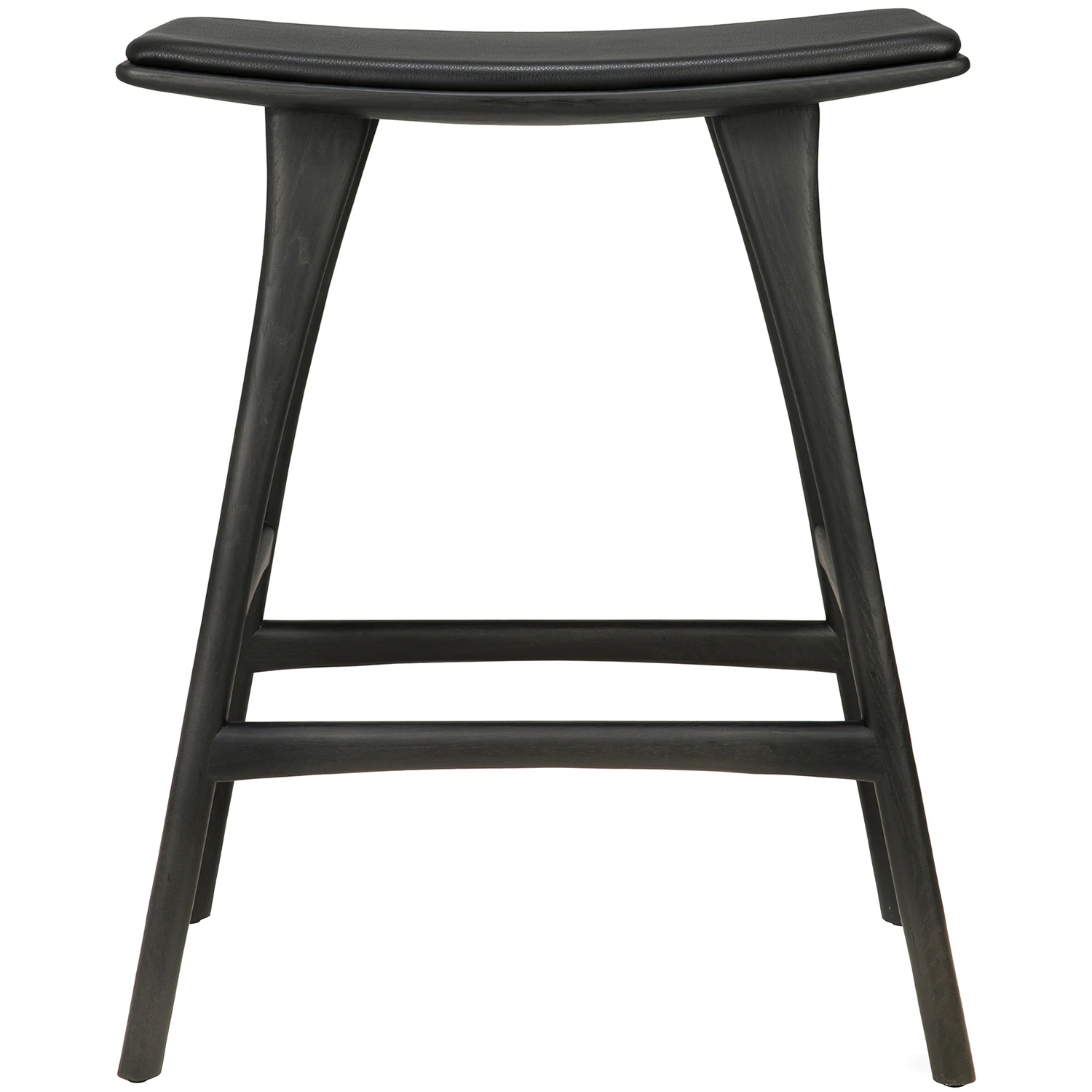 Ethnicraft Osso Barstol Svartbetsad / Svart Skinn - Barstolar Ek Svart - 53051