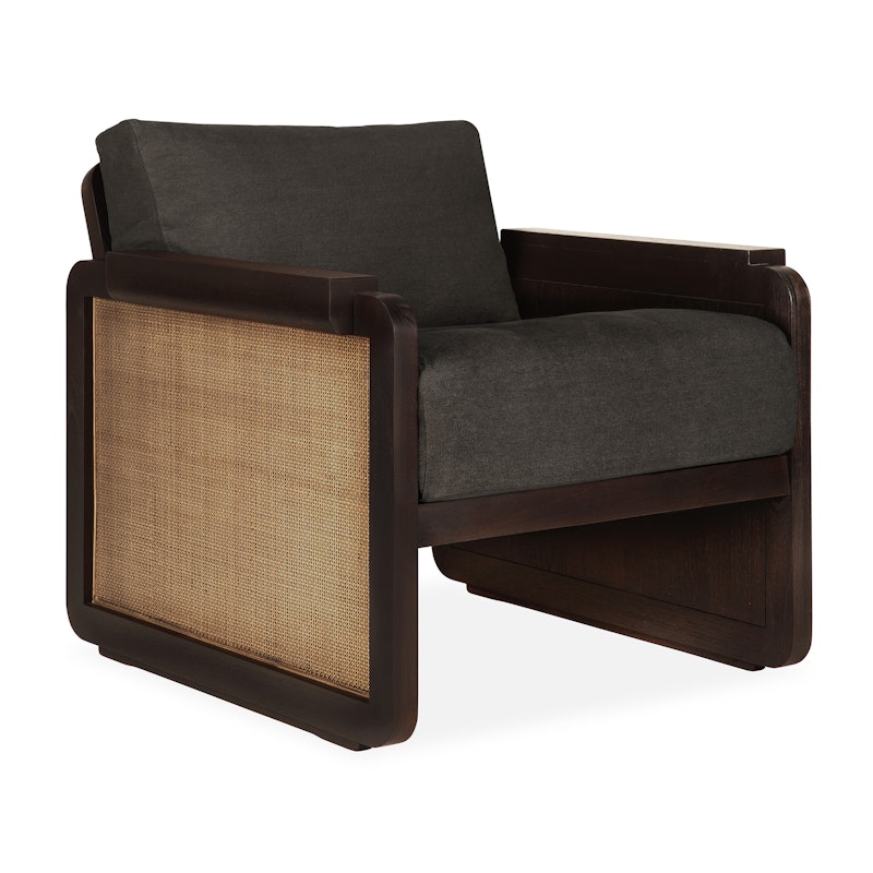 Panel Fåtölj, Teak / Grått Linne