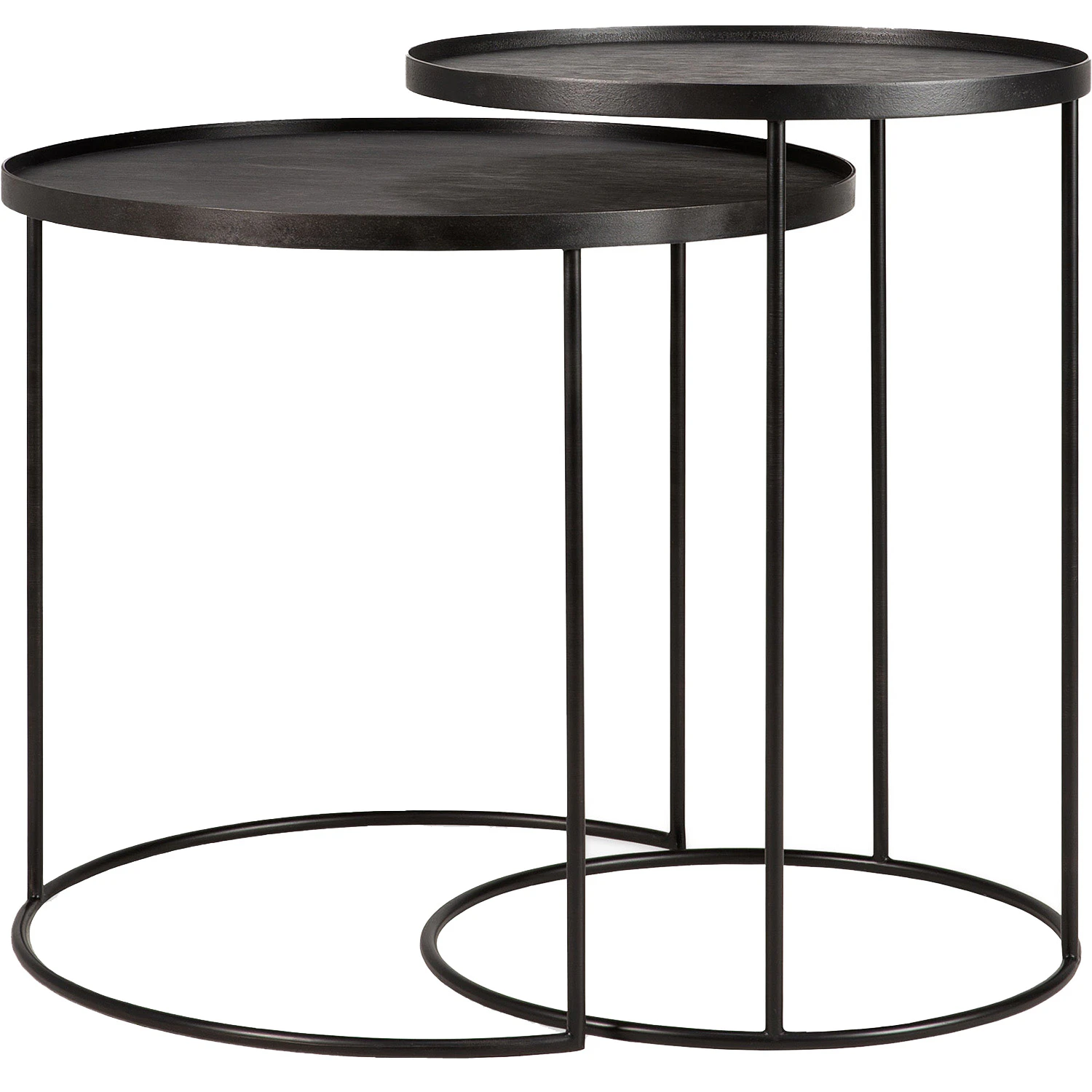 Ethnicraft Round Brickbord Rund Set S/l Svart - Sidobord & Avlastningsbord Metall Svart - 20721