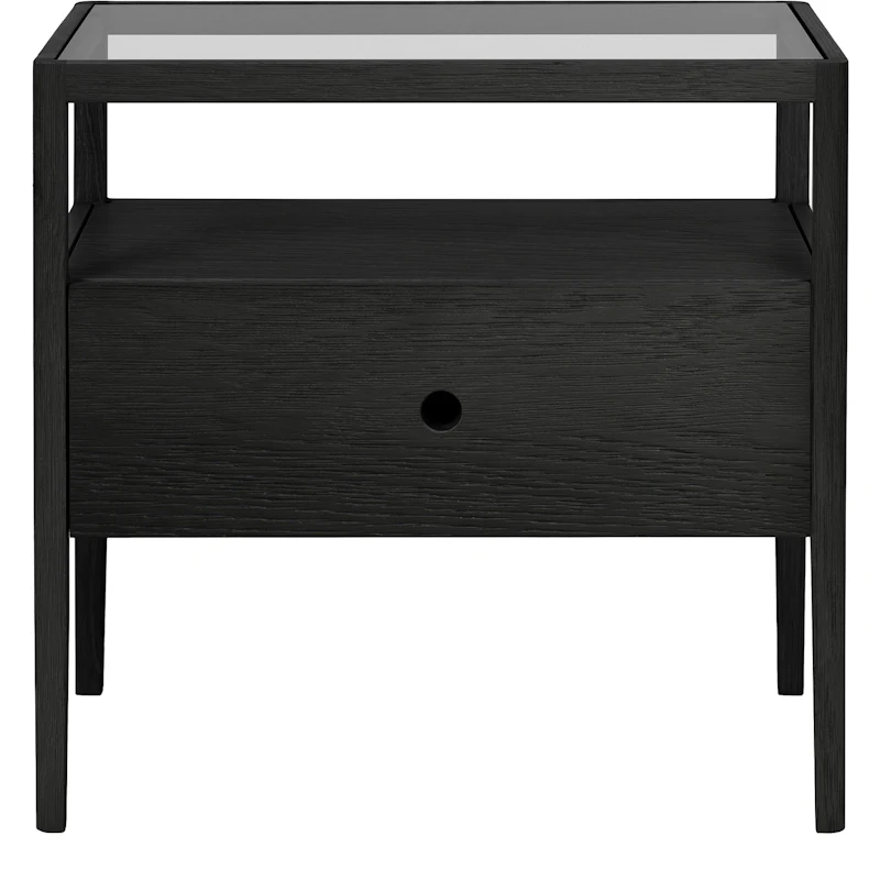 Spindle Sängbord, Svartbetsad Ek