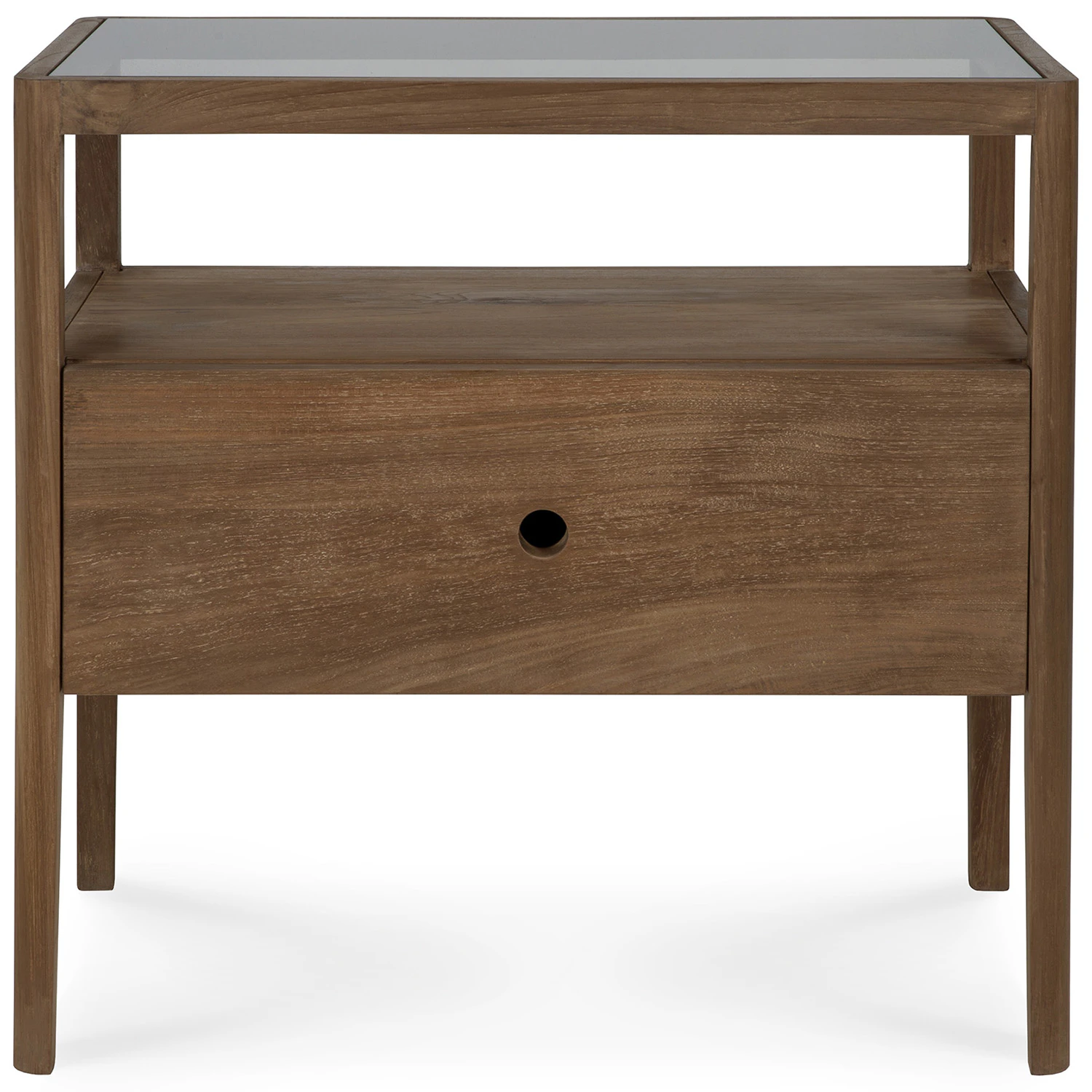 Ethnicraft Spindle S&auml;ngbord Teak - S&auml;ngbord Massiv Ek M&ouml;rkbetsad - 14175