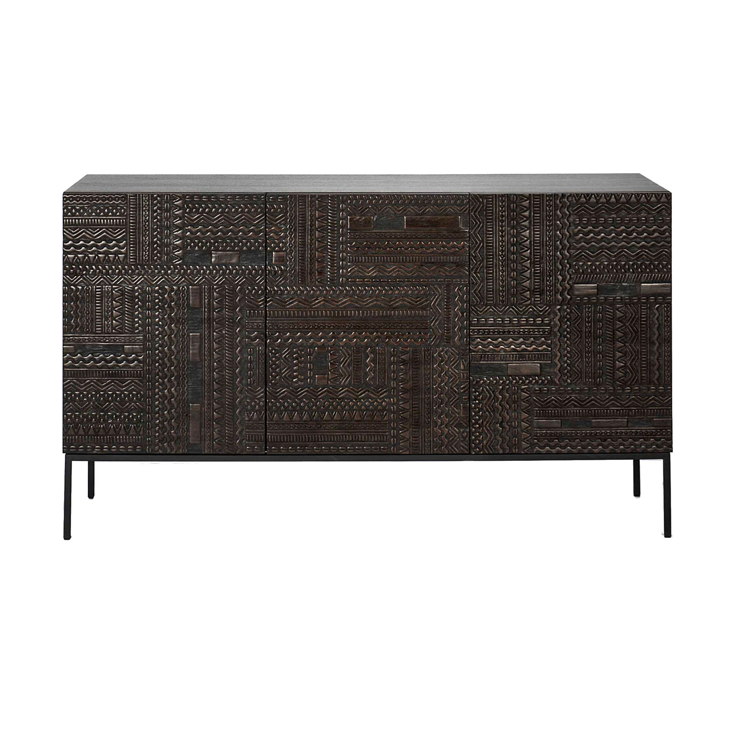 Ethnicraft Tabwa Sk&auml;nk Svart Tre D&ouml;rrar 150cm - Sk&auml;nkar & sideboards Teak - 12188