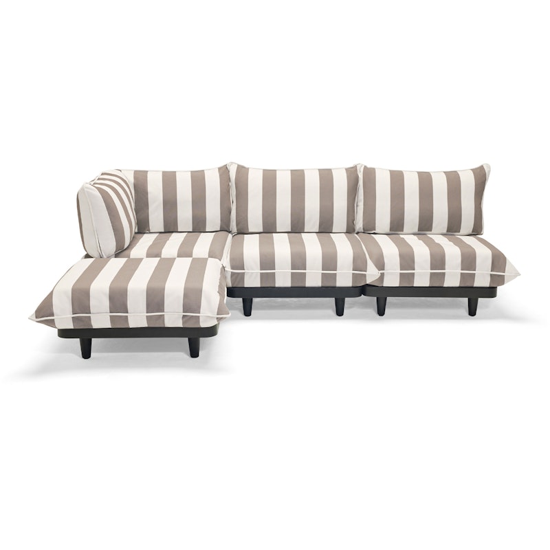 Paletti Modulsoffa 3-Sits Med Schäslong, Stripe Cacao (Left)