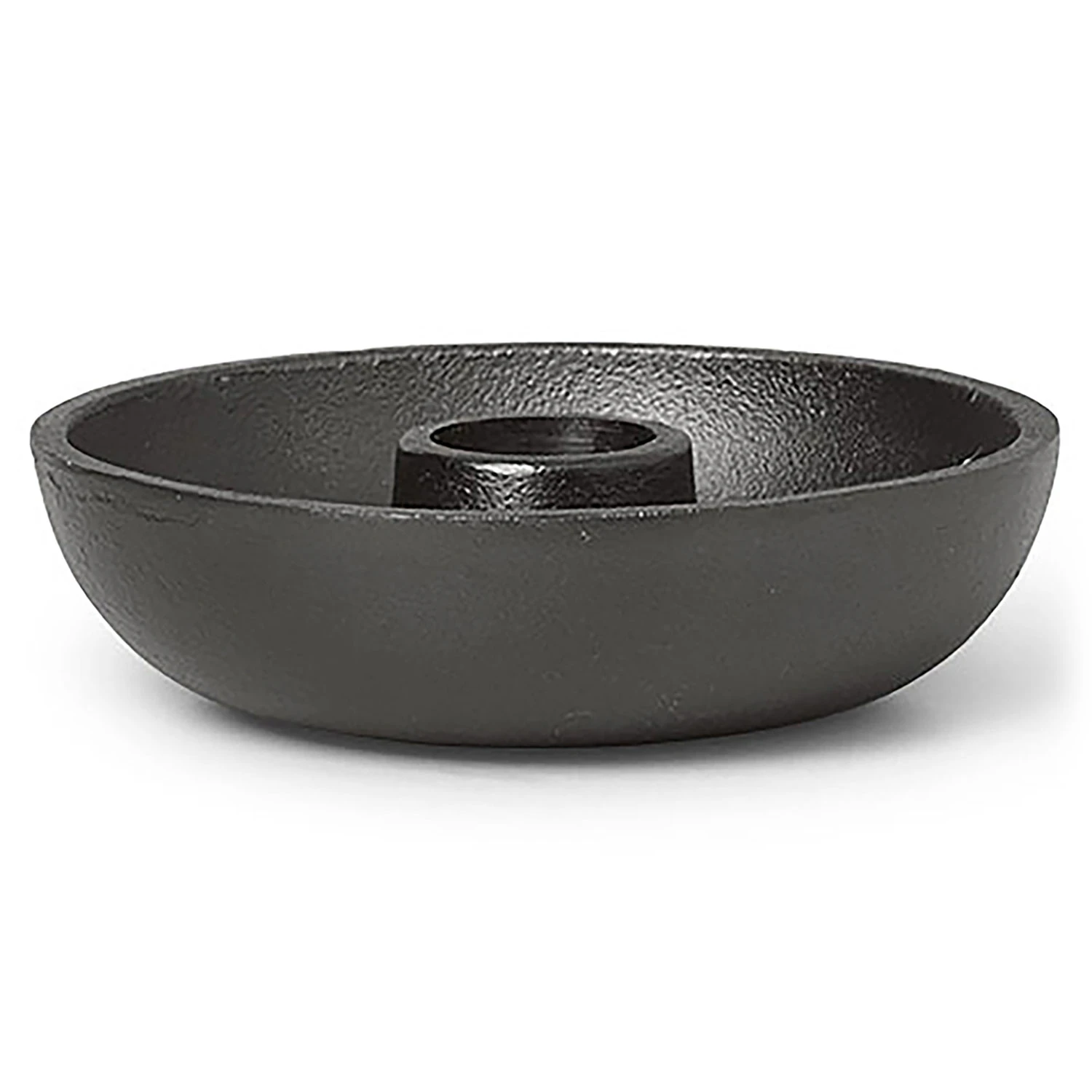 Ferm Living Bowl Single Ljusstake &Oslash;10 Cm Svart Aluminium - Ljusstakar Gjuten Aluminium M&auml;ssing - 1104264508