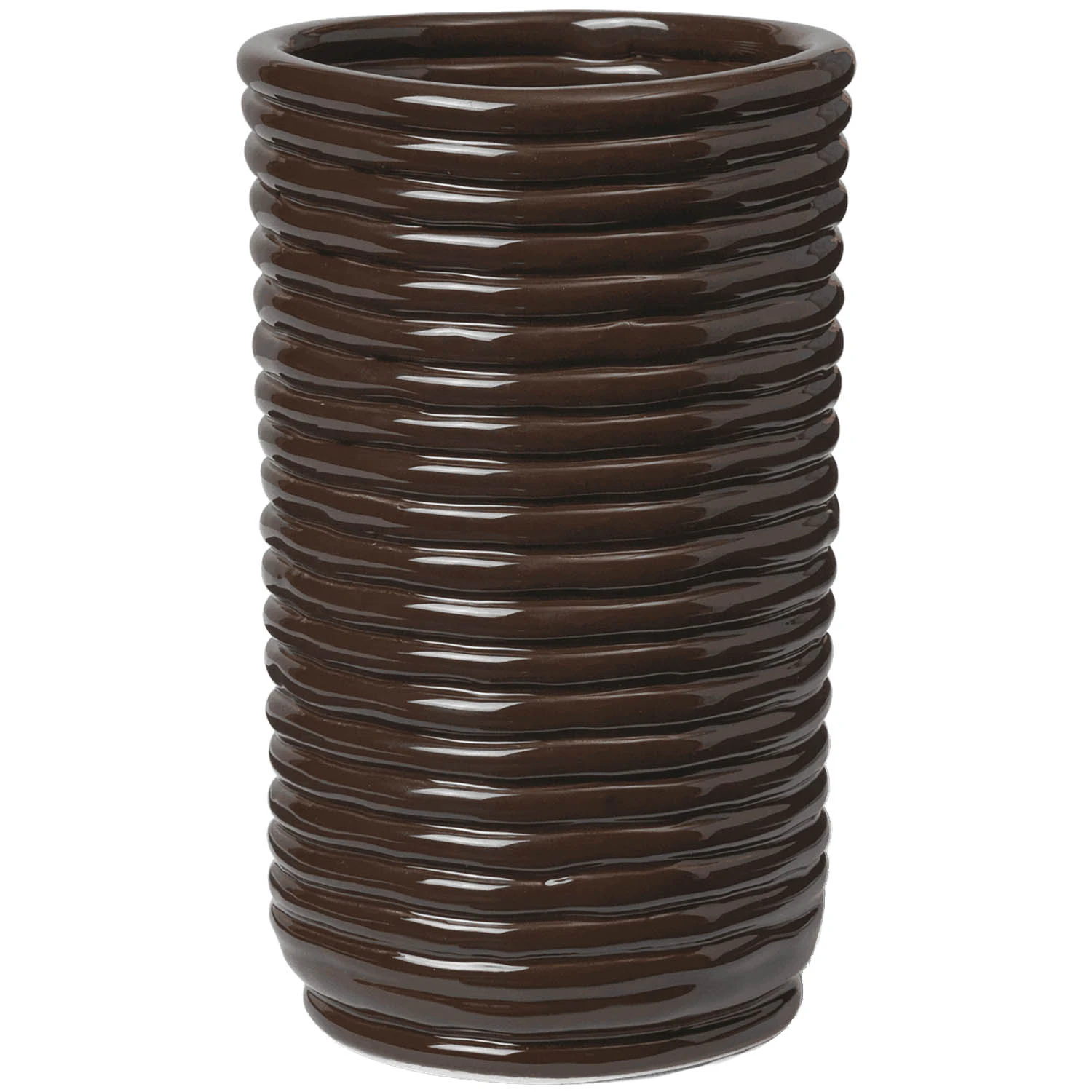Ferm Living Corduroy Vas H21 Cm Carob Brown - Vaser Keramik Carob Brown - 1104270074