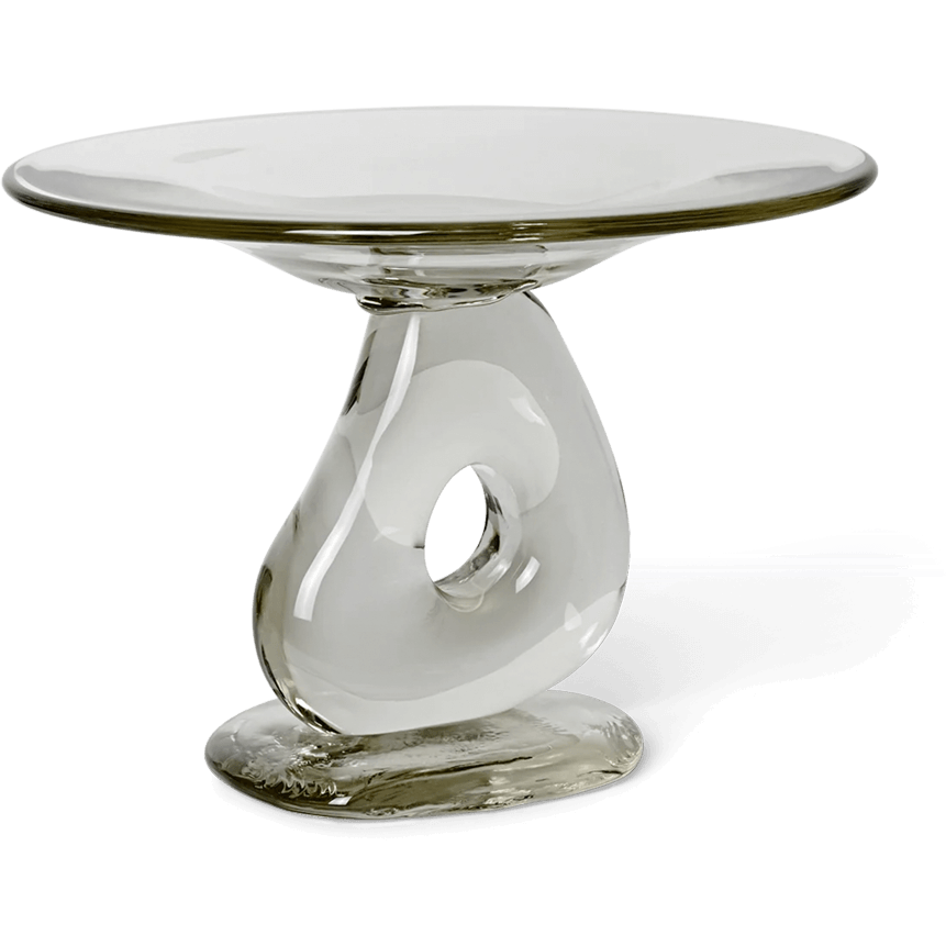 Ferm Living Damo Serveringsfat 21 Cm Klar - Uppl&auml;ggningsfat Munbl&aring;st Glas Klar - 1104272103