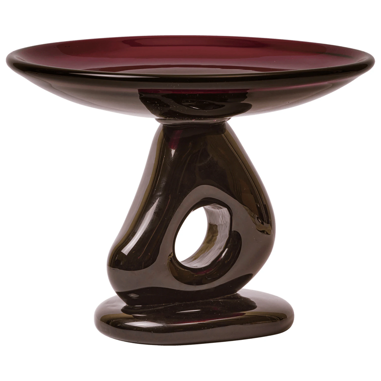 Ferm Living Damo Serveringsfat 30 Cm Dark Grape - Uppl&auml;ggningsfat Munbl&aring;st Glas Dark Grape - 1104272437