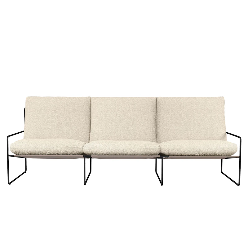 Desert 3-Sitssoffa, Svart / Off-White Bouclé