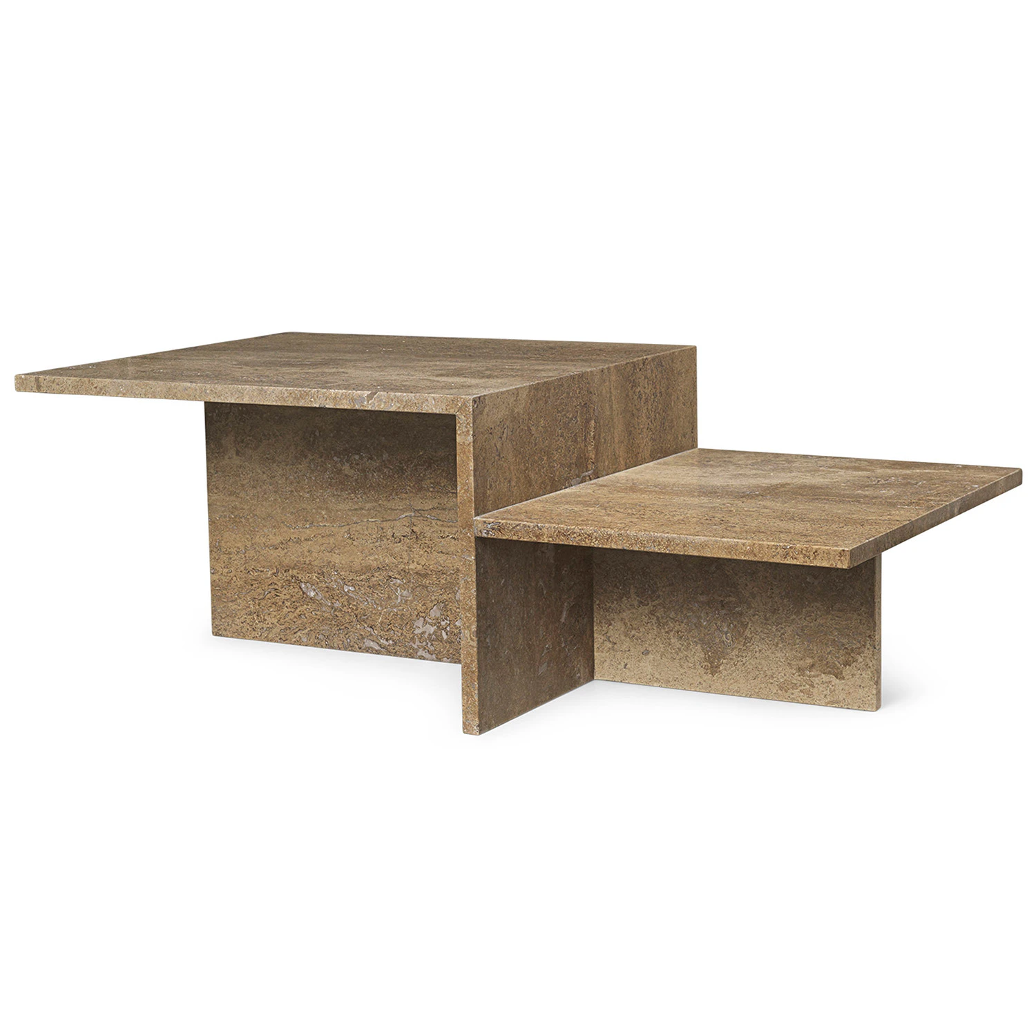 Ferm Living Distinct Soffbord 100x55 Cm M&ouml;rkbrun - Soffbord Travertin M&ouml;rkbrun - 1104267696