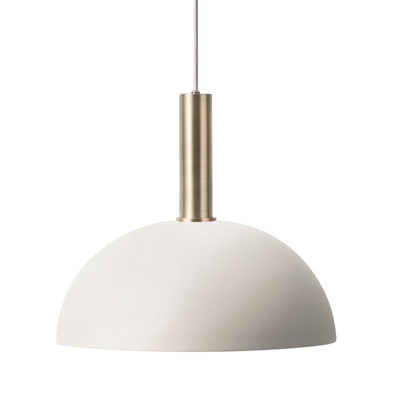 Dome Pendel Hög, Ljusgrå/Mässing