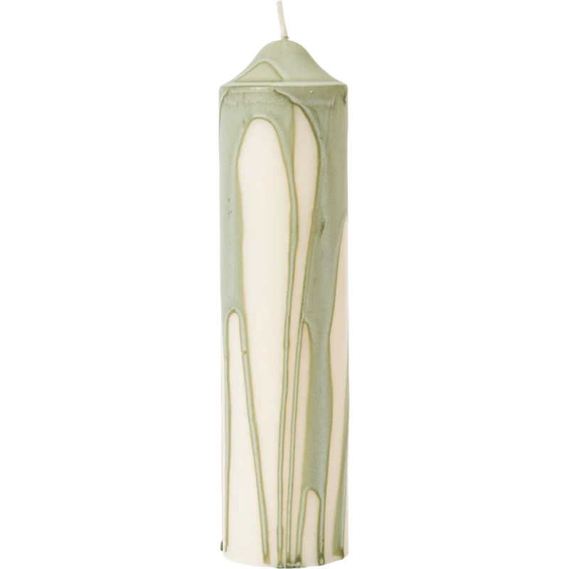 Dryp Blockljus 20 cm, Tea Green