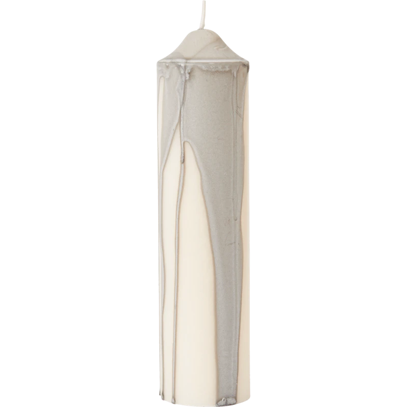 Dryp Blockljus 20 cm, Varmgrå