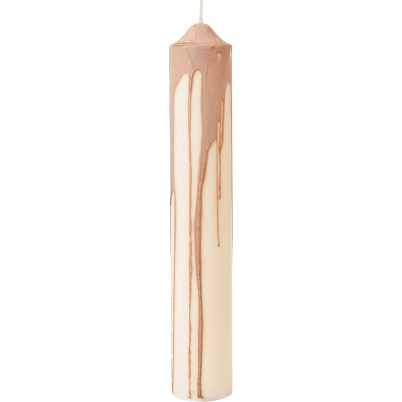 Dryp Blockljus 30 cm, Beige
