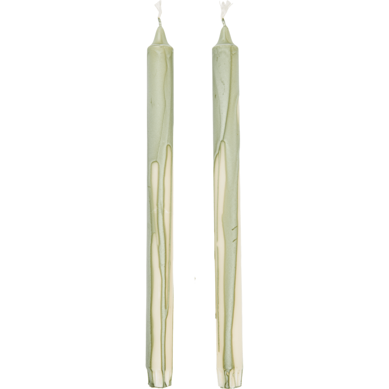Dryp Ljus 30 cm 2-pack, Tea Green