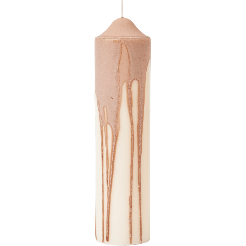 Dryp Blockljus 20 cm, Beige