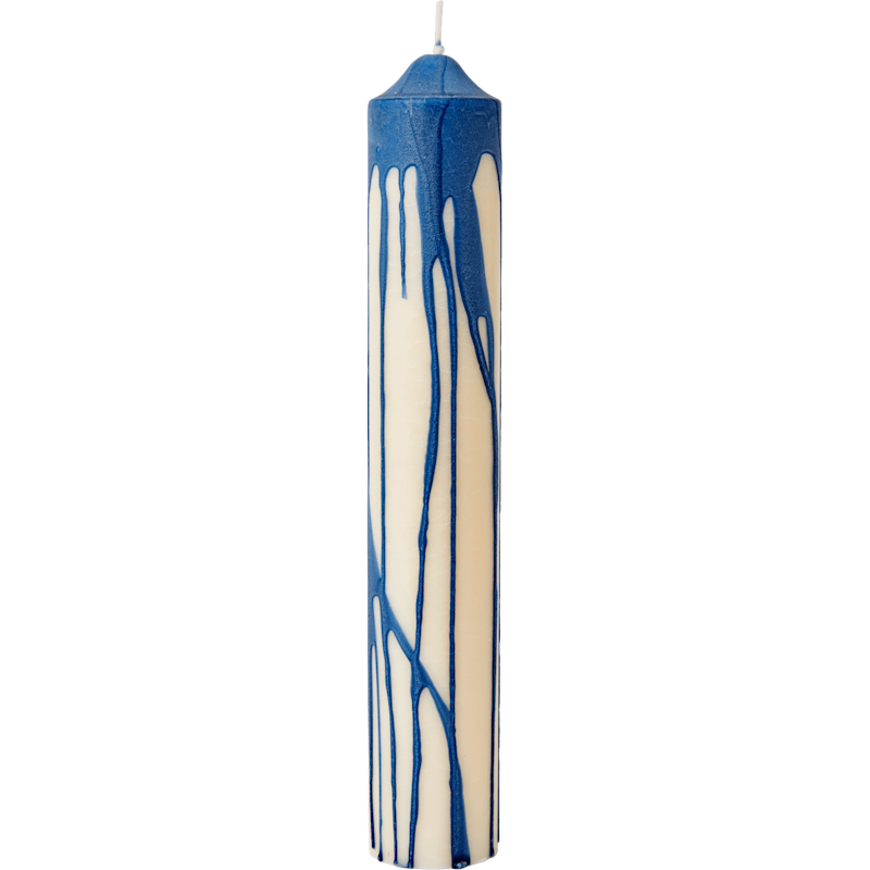 Dryp Blockljus 30 cm, Deep Blue