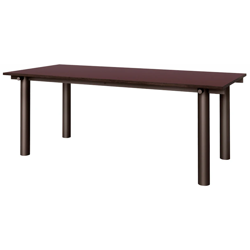 Atura Matbord 90x200 cm, Dark Chocolate / Vinröd