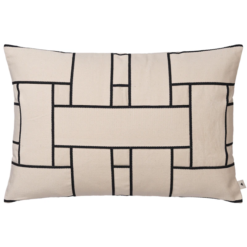 Lattice Offset Kudde 40x60 cm, Off-white/Svart