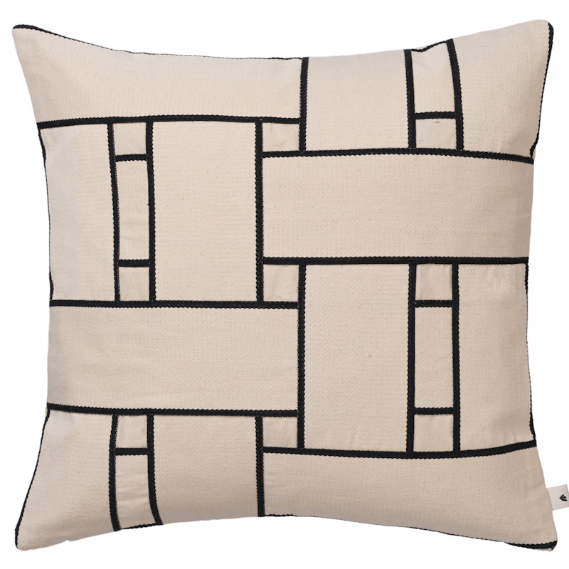 Lattice Offset Kuddfodral 50x50 cm, Off-white/Svart