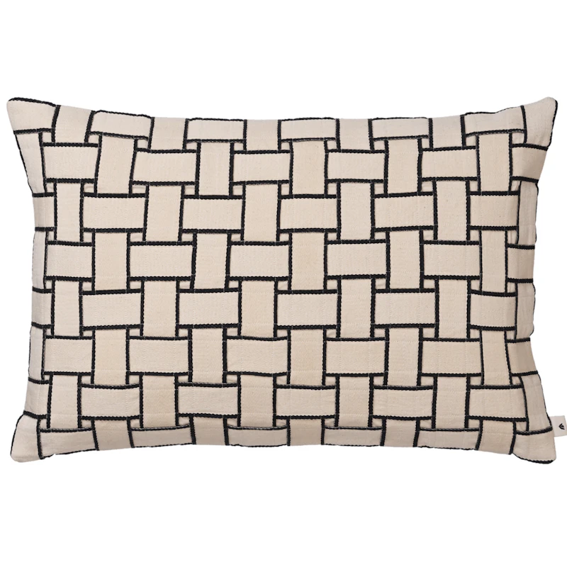 Lattice Kudde 40x60 cm, Off-white/Svart