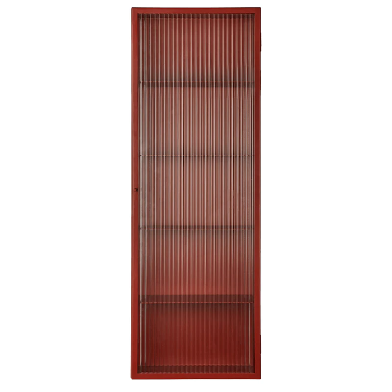 Haze Väggskåp Räfflat Glas 35x100 cm, Oxide Red