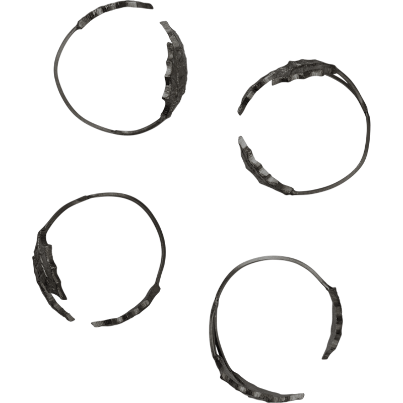 Holly Leaf Servettring 4-pack, Svart Mässing