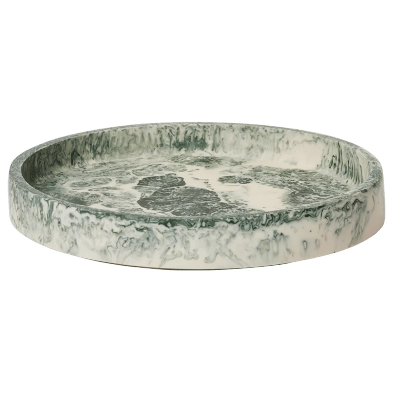 Mist Bricka Ø20 cm, Smaragd Off-white