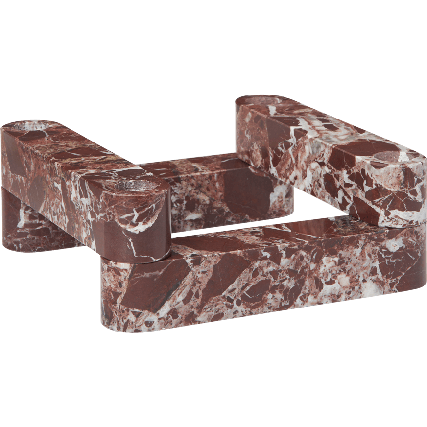 Ferm Living Newel Ljusstake Modul&auml;r Rosso - Ljusstakar Marmor Rosso Levanto - 1104272064