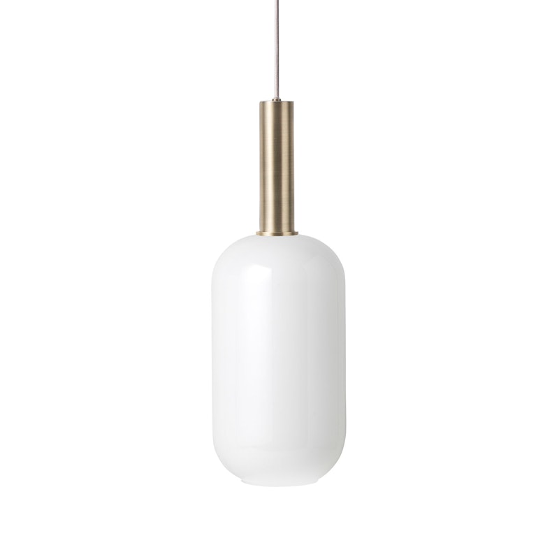 Opal Tall Pendel Hög, Vit/Mässing