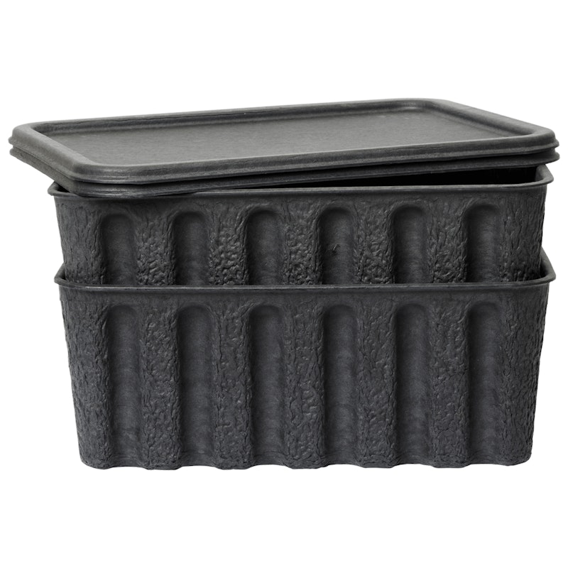 Paper Pulp Lådor 2-pack Stor, Charcoal