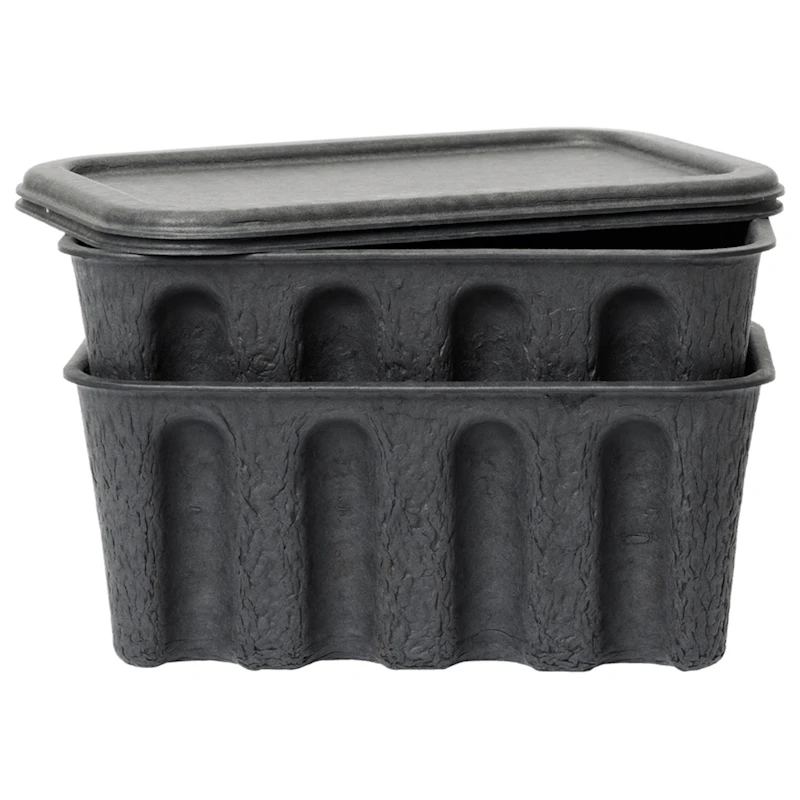 Paper Pulp Lådor 2-pack Liten, Charcoal