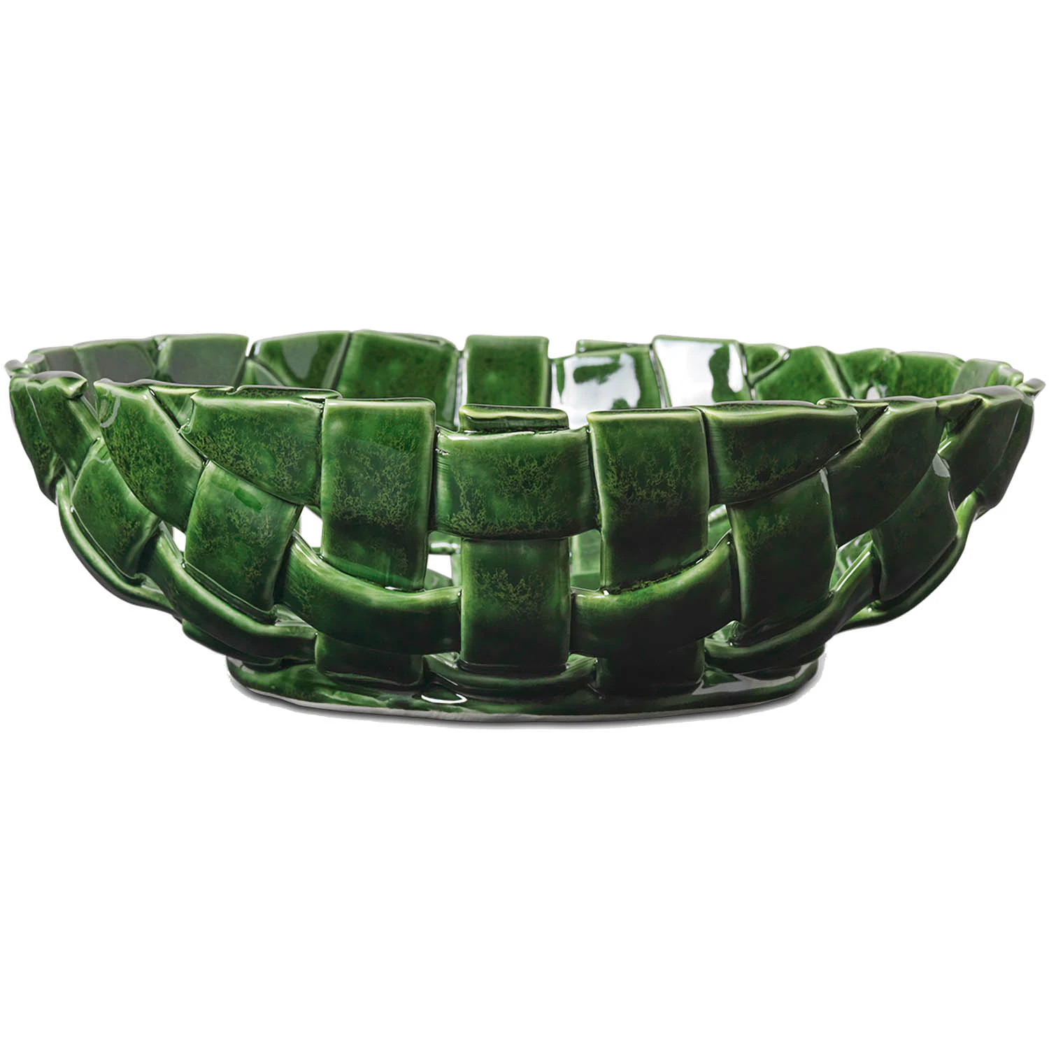 Ferm Living Plait Sk&aring;l &Oslash;30 Cm Smaragdgr&ouml;n - Serveringssk&aring;lar Keramik Emerald Green - 1104269913