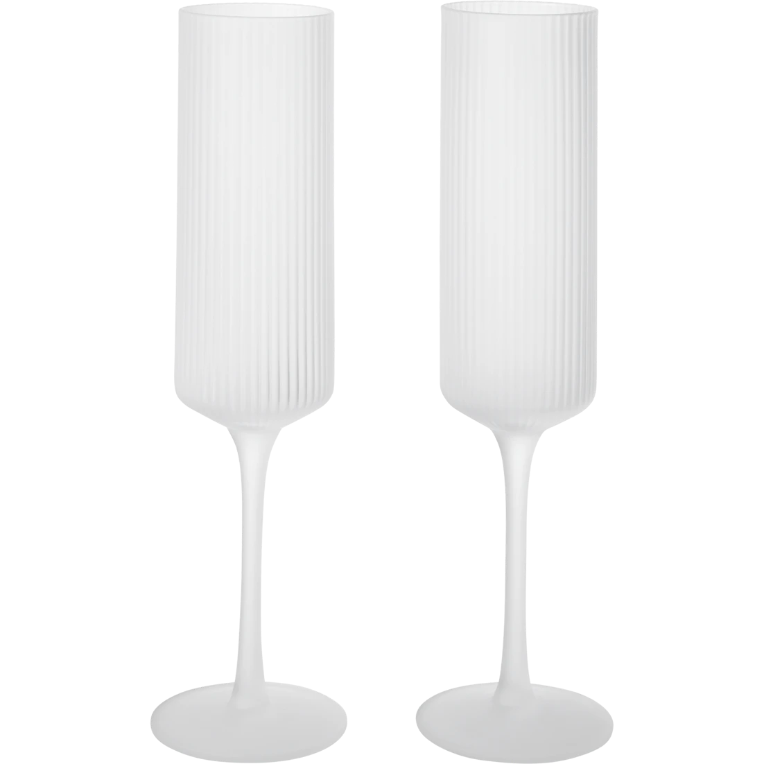 Ferm Living Ripple Champagneglas 2-pack Frosted - Champagneglas Munbl&aring;st Glas Frostad - 1104271425