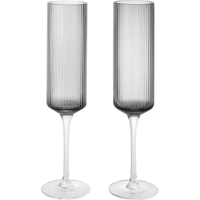Ripple Champagneglas 2-pack, Smoked Grey