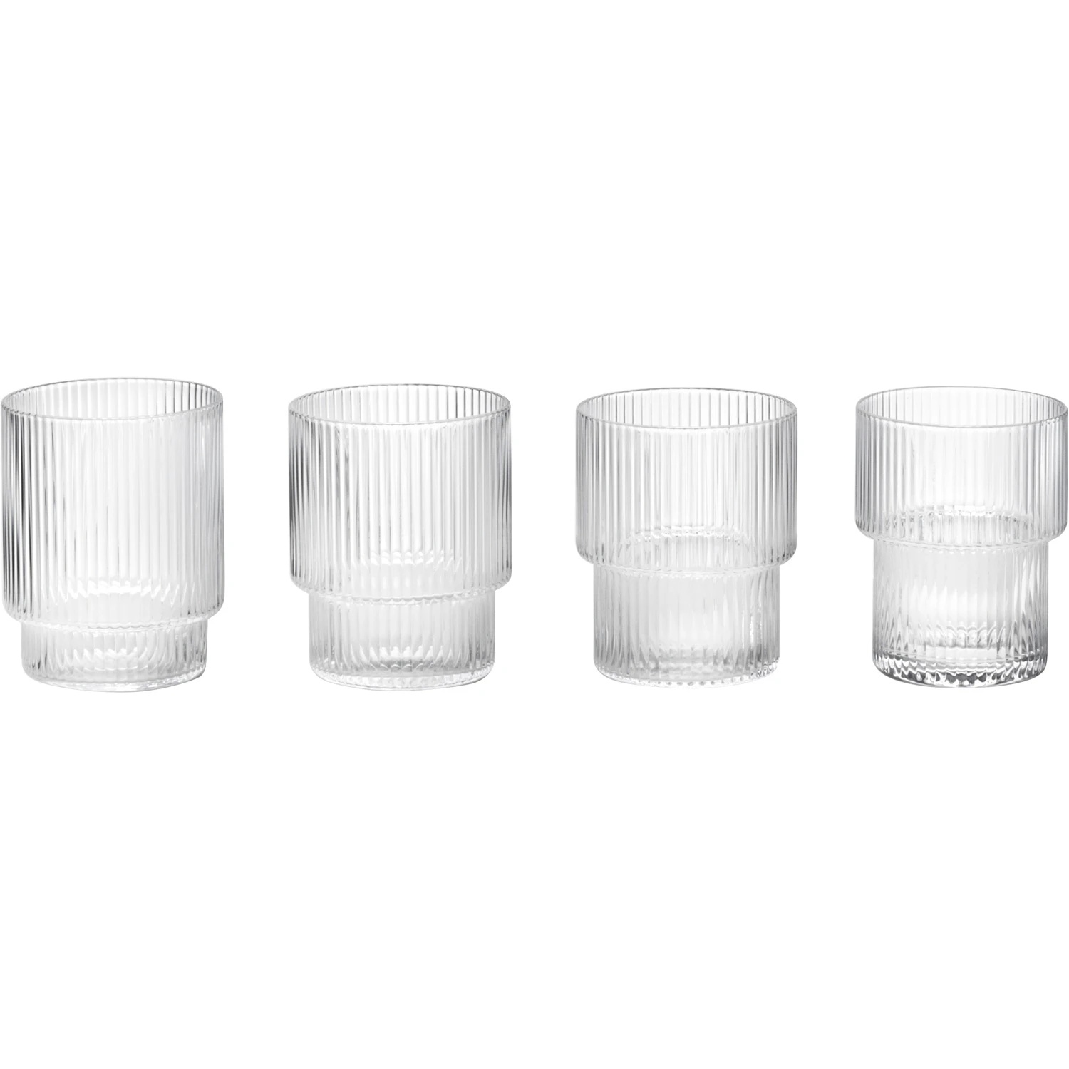 Ferm Living Ripple Glas 4-pack 6 Cl Klar - Snapsglas & Avecglas Munbl&aring;st Glas Klar - 100373211