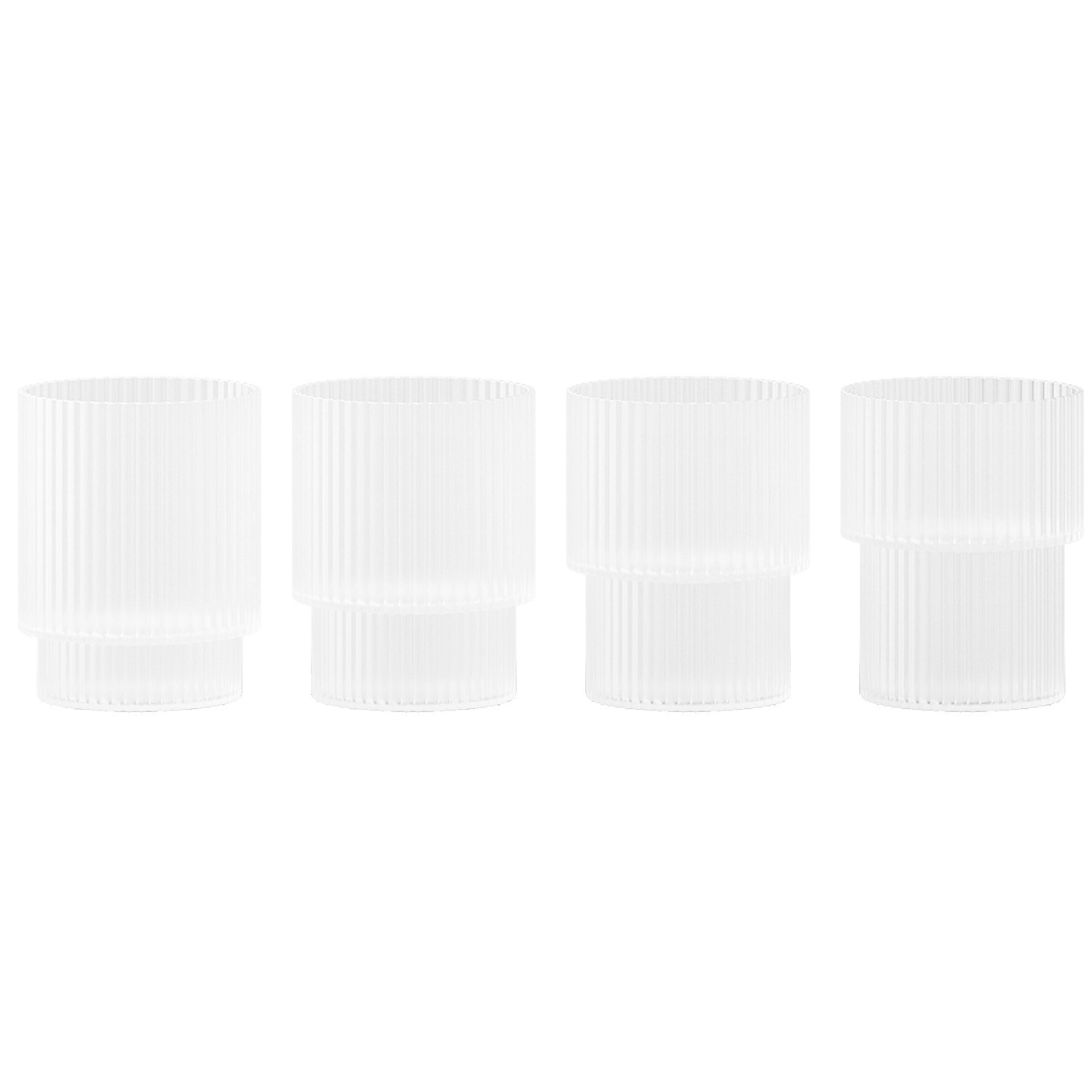 Ferm Living Ripple Glas 4-pack 6 Cl Frosted - Snapsglas & Avecglas Munbl&aring;st Glas Frostad - 1104269327
