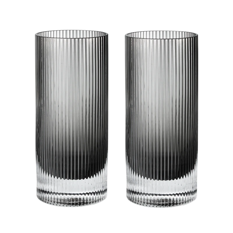 Ripple Highballglas 2-pack, Smokey Grey