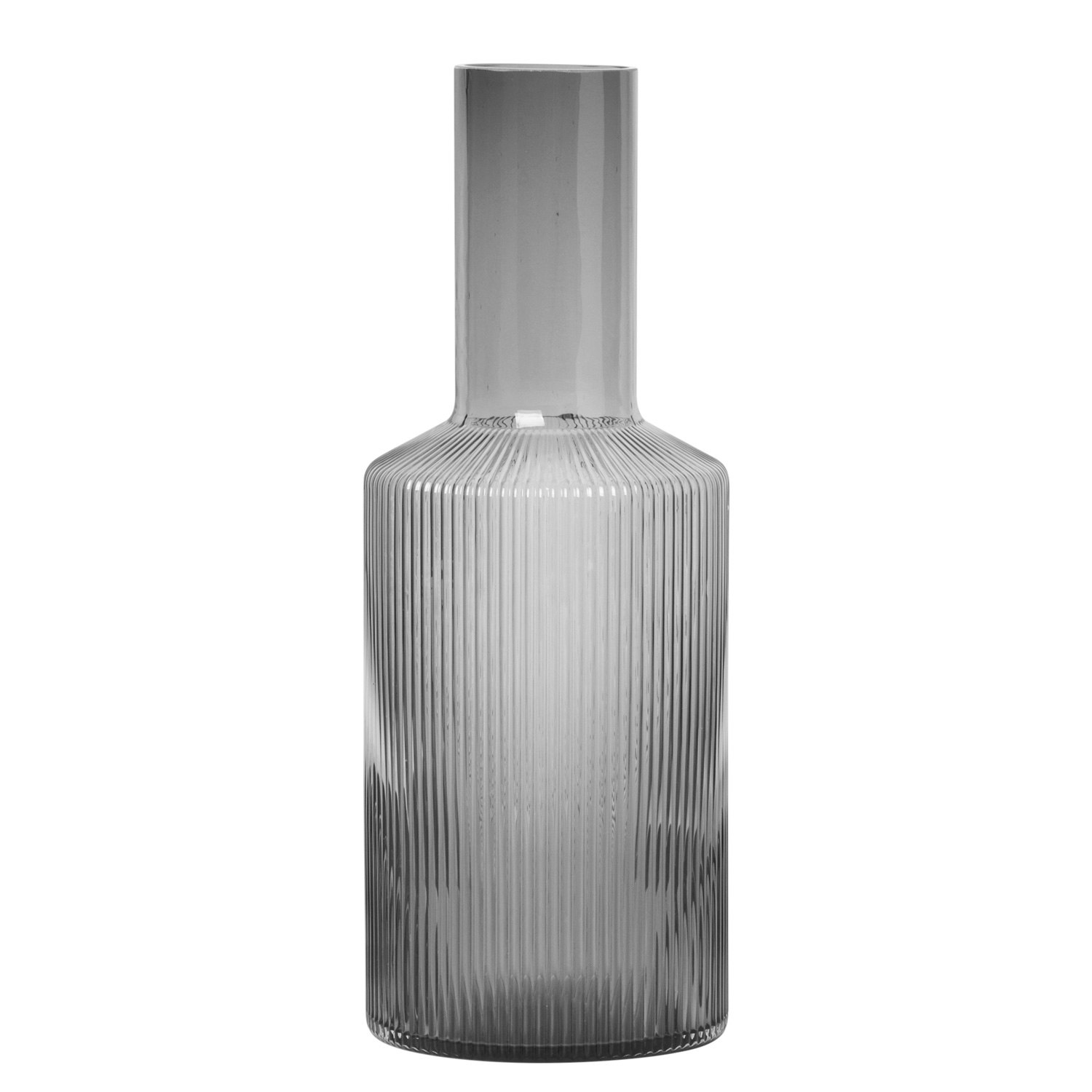 Ferm Living Ripple Karaff 1 L Smoked Grey - Vattenkaraffer & Vattenkannor Munbl&aring;st Glas R&ouml;kgr&aring; - 100125112