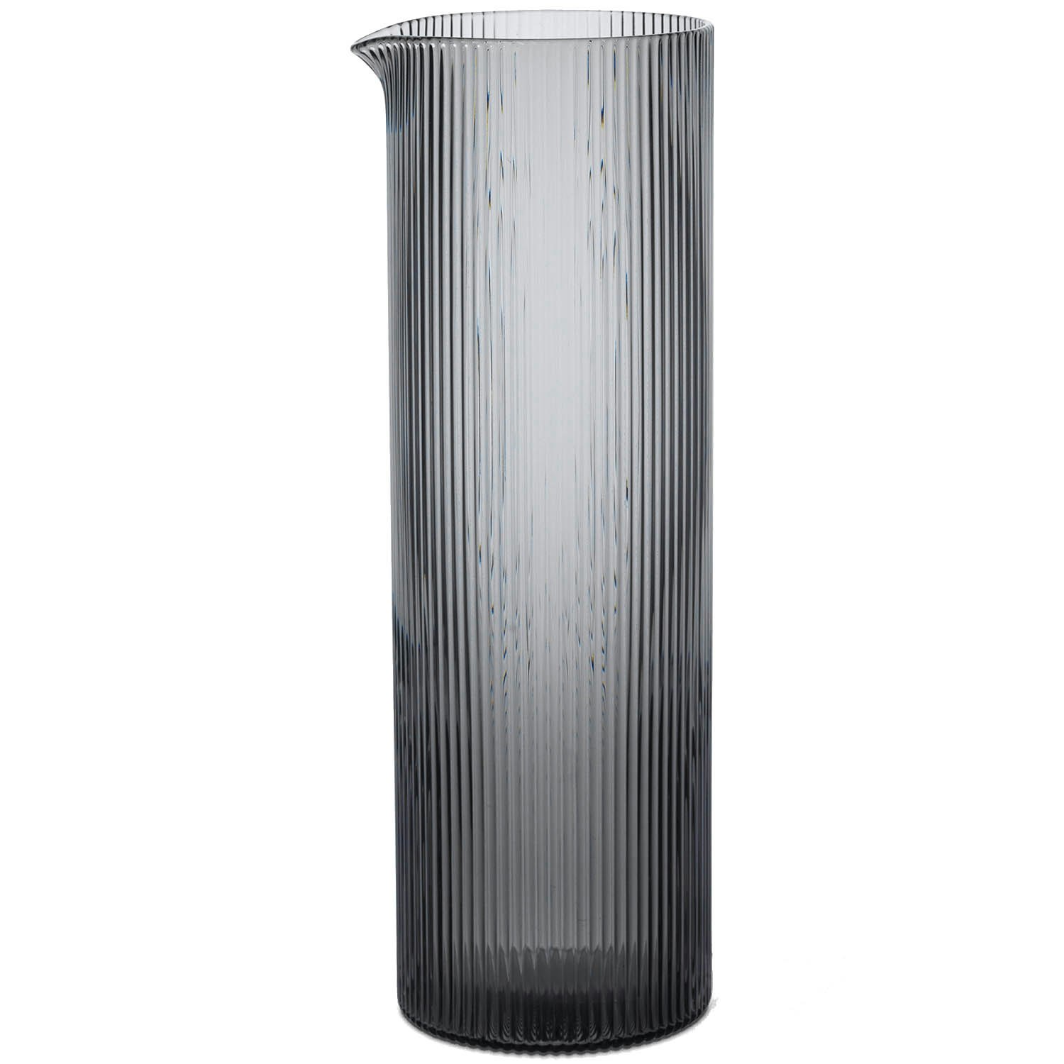 Ferm Living Ripple Karaff H25.5 Cm Smoked Grey - Vattenkaraffer & Vattenkannor Glas R&ouml;kgr&aring; - 1104270133