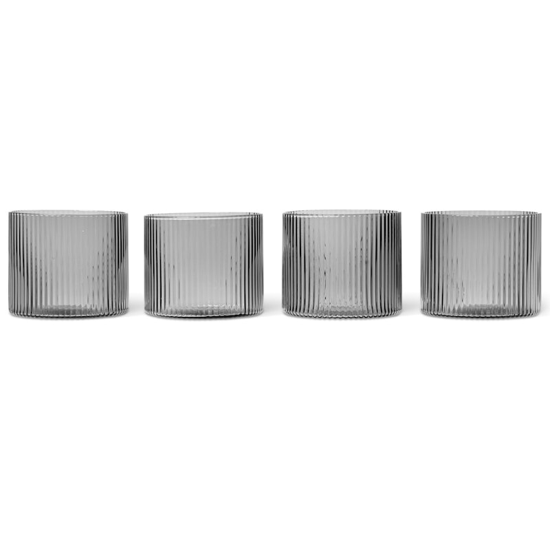 Ripple Low Dricksglas 4-pack, Rökgrå