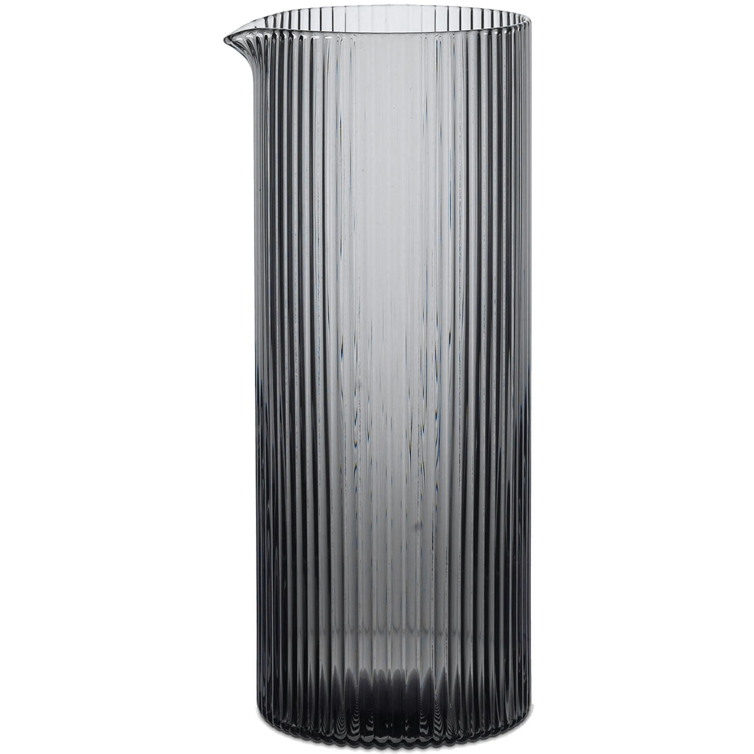 Ferm Living Ripple Mj&ouml;lkkanna H16 Cm Smoked Grey - Mj&ouml;lkkannor Glas R&ouml;kgr&aring; - 1104270136